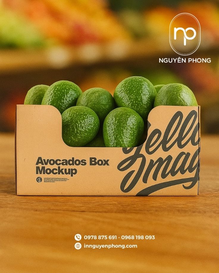 Mẫu thùng carton đựng bơ đơn giản